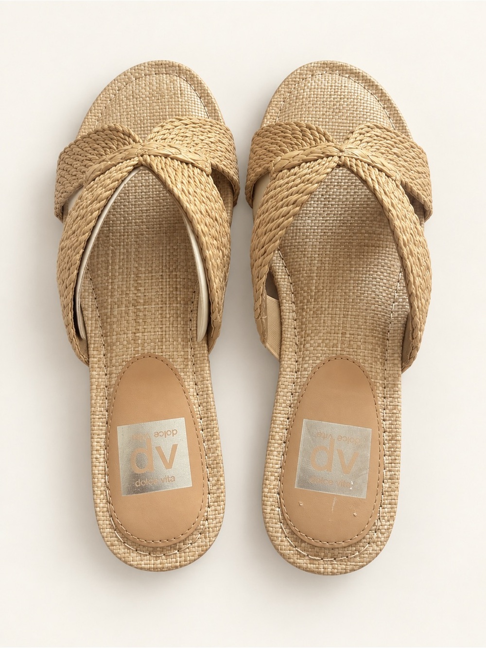 Dolce Vita Geeya Raffia Bow Slide Sandals Women’s 9.5